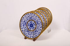 Antique Blue and White Derby Dinner Set 10.35" Dinner Plates 57 Pieces, ca. 1889