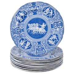Antique vaisselle bleu et blanc néoclassique Spode "Greekware" fabriqué vers 1810