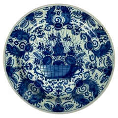 Antique Blue and White Dutch Delft Dish, 18th Century, Made c-1770