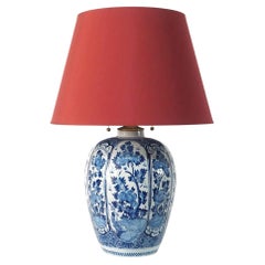 Antique Blue and White Dutch Delft Vase Table Lamp, French Wired, circa 1730