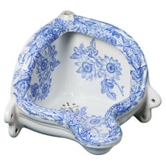 Antique Blue and White Patterned Urinal