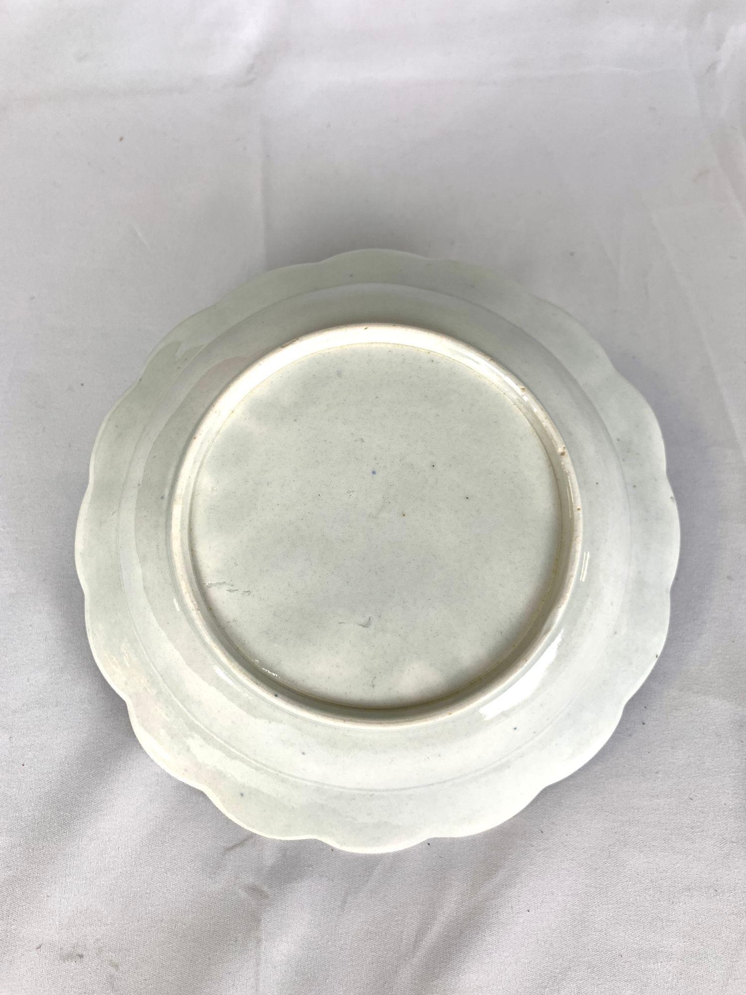 Antico piatto in porcellana bianca e blu di Worcester, Inghilterra, 18° secolo C.C. 1785 in vendita 3
