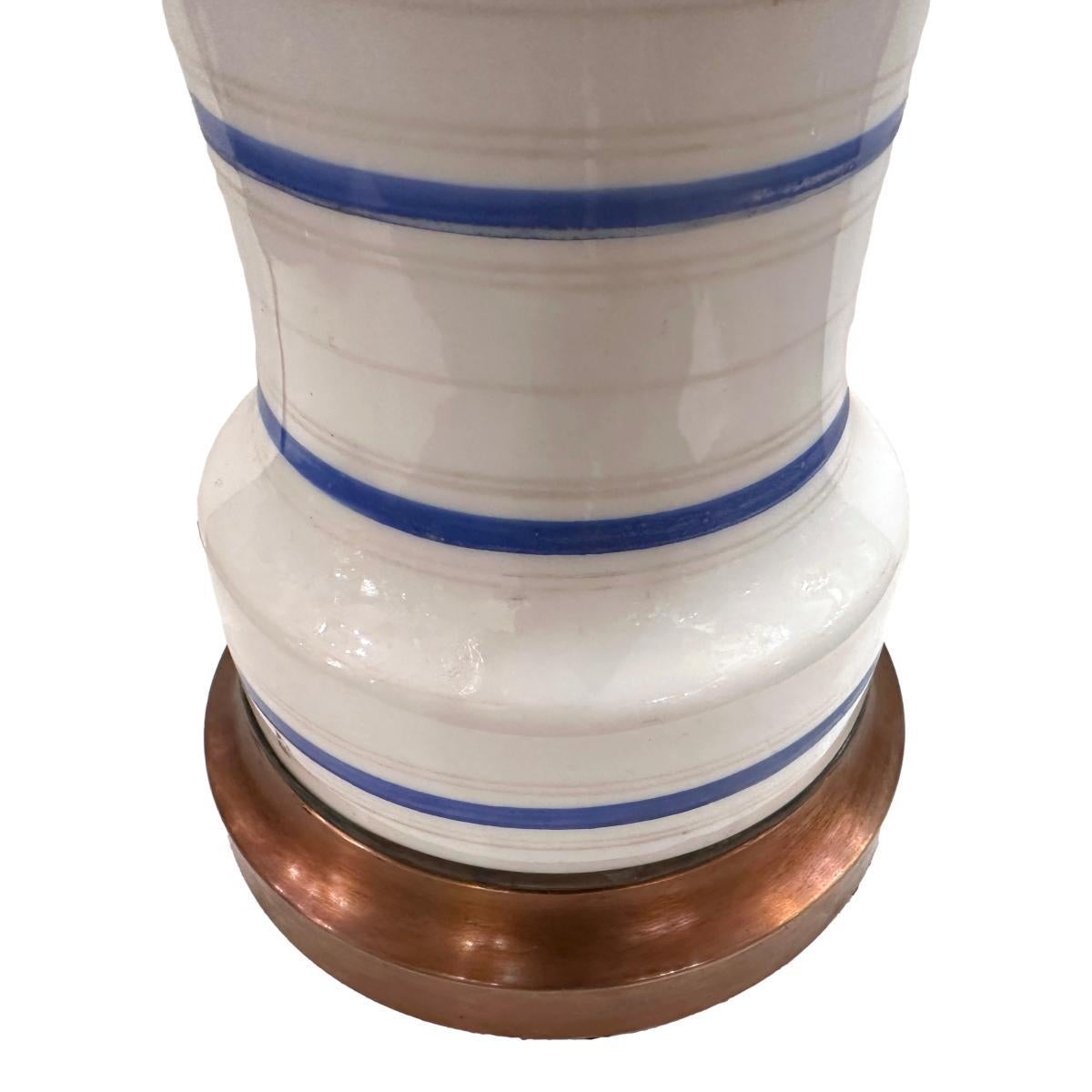 Lampe ancienne en porcelaine bleue et blanche Bon état - En vente à New York, NY