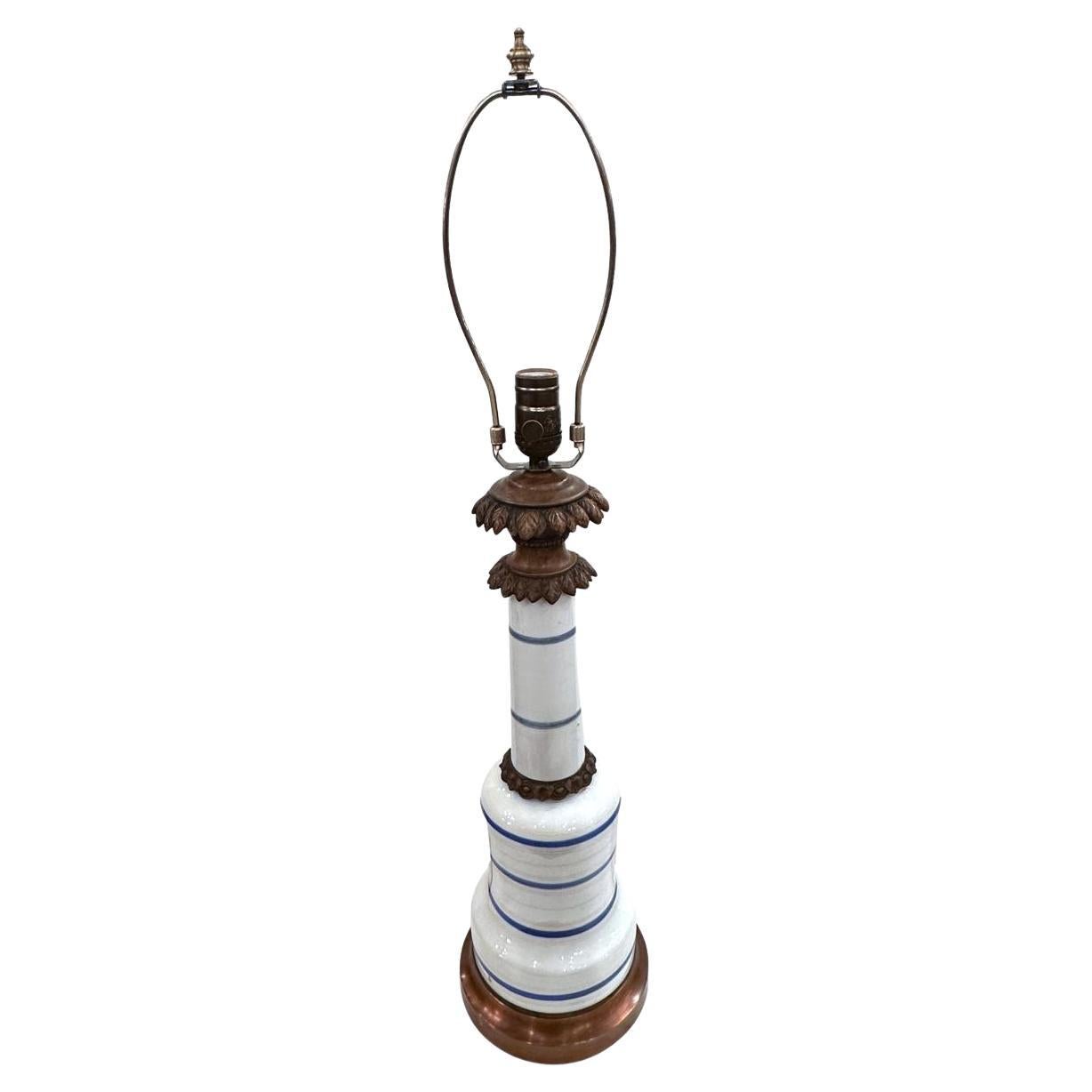 Antique Blue and White Porcelain Lamp