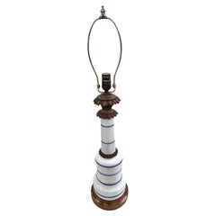 Antique Blue and White Porcelain Lamp