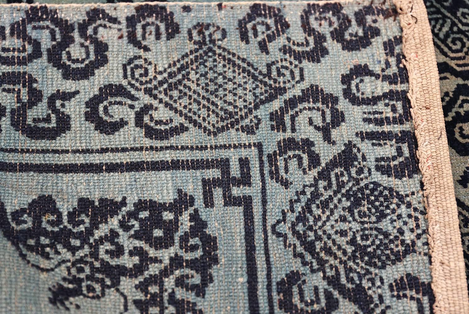 Antique Blue Background Tibetan Rug 6