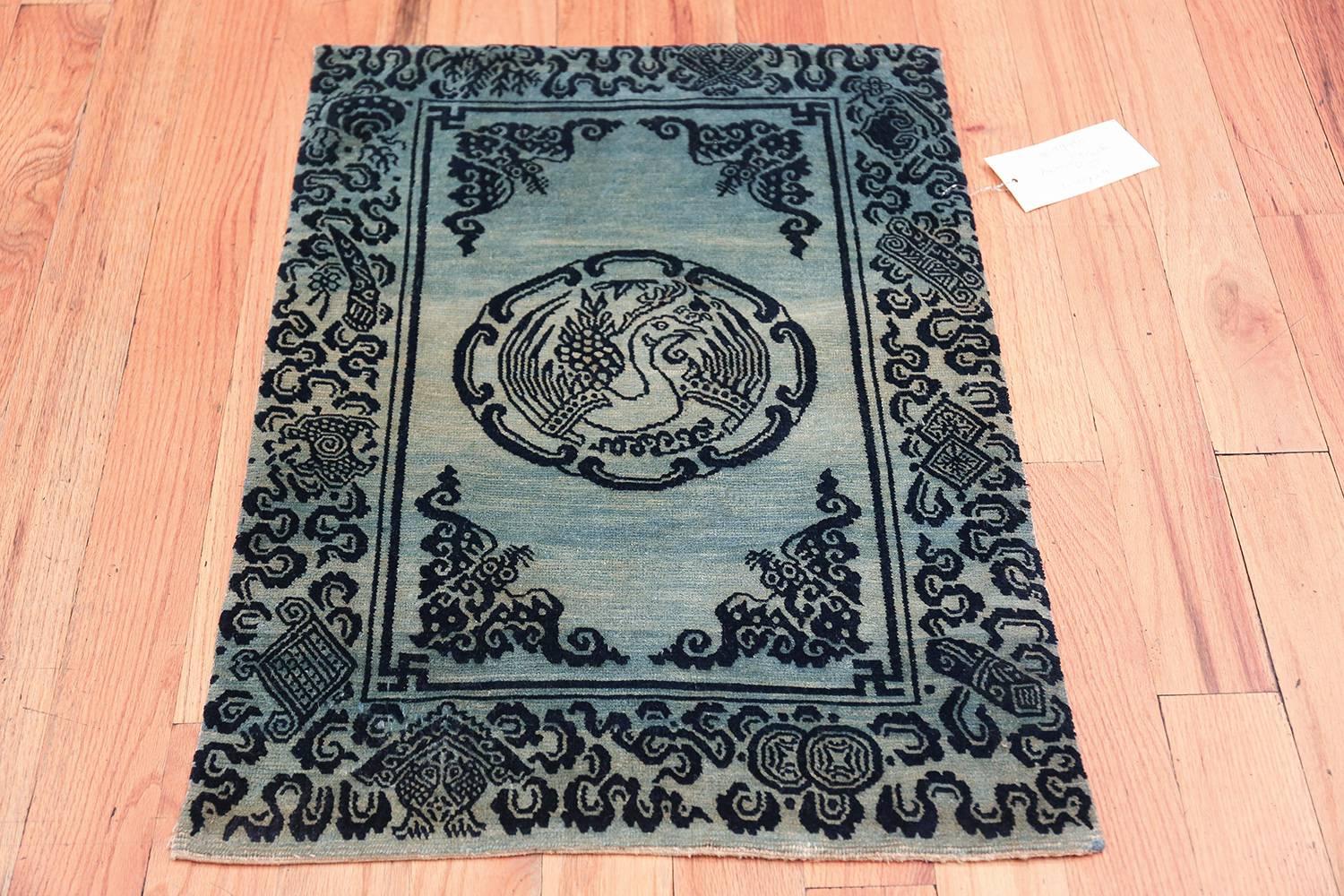 Beautiful antique blue background Tibetan rug, country of origin / rug type: Tibet rug, date: circa 1900
Tibetan rugs – The country of Tibet is a fascinating and unique place in the world. It is a culture within a culture that has developed a very