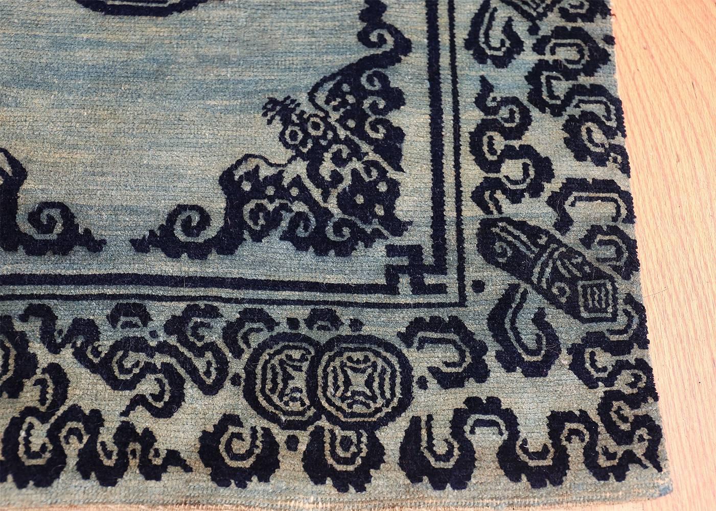 Antique Blue Background Tibetan Rug 2