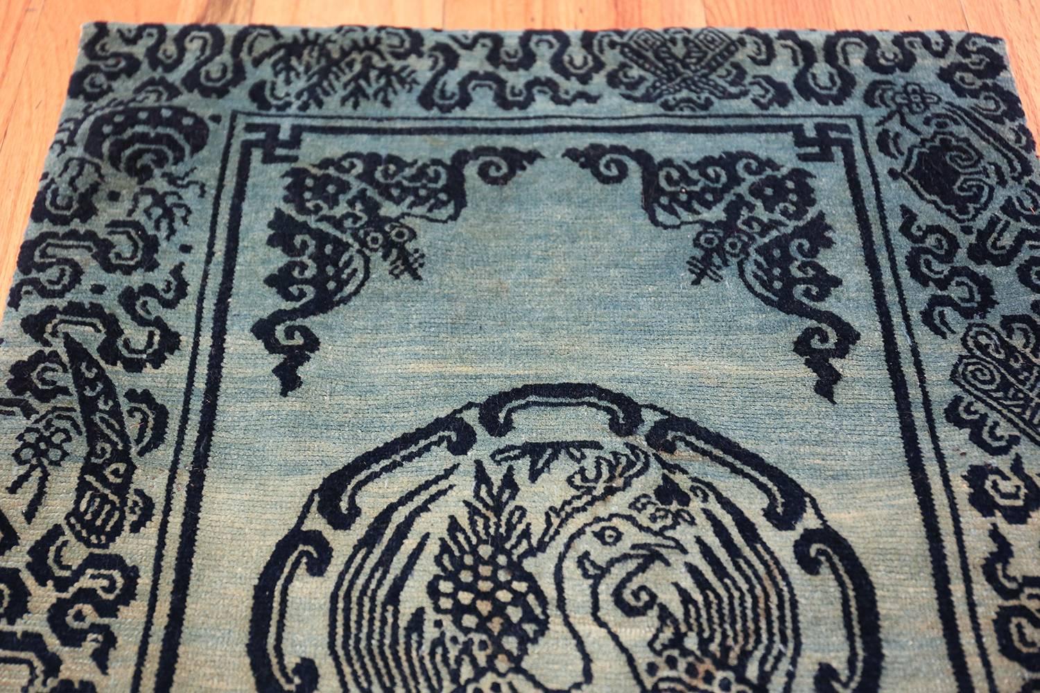 Antique Blue Background Tibetan Rug 3