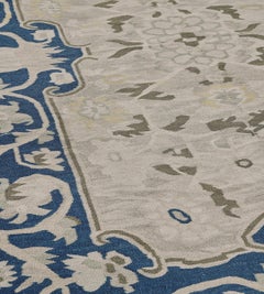 Antique Blue Bessarabian Rug from Romania