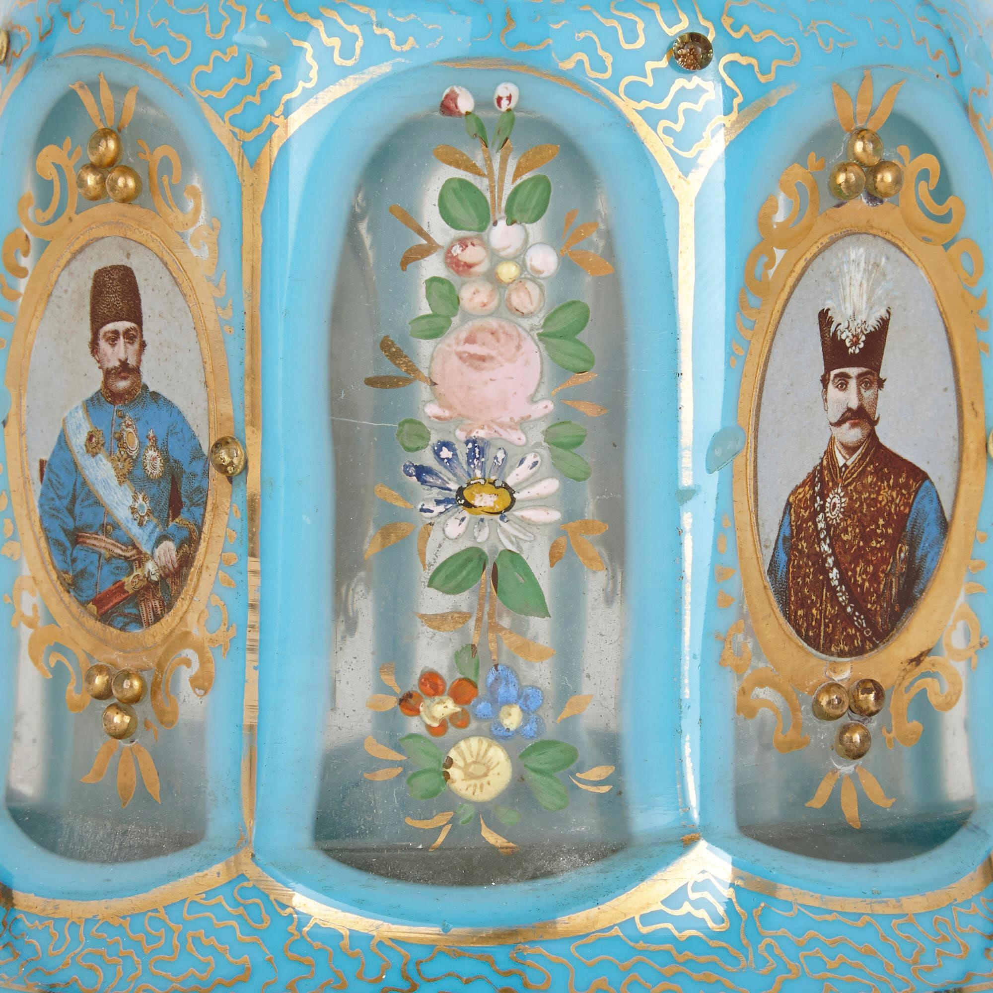 Islamic Antique Blue Bohemian Glass Hookah Pipe