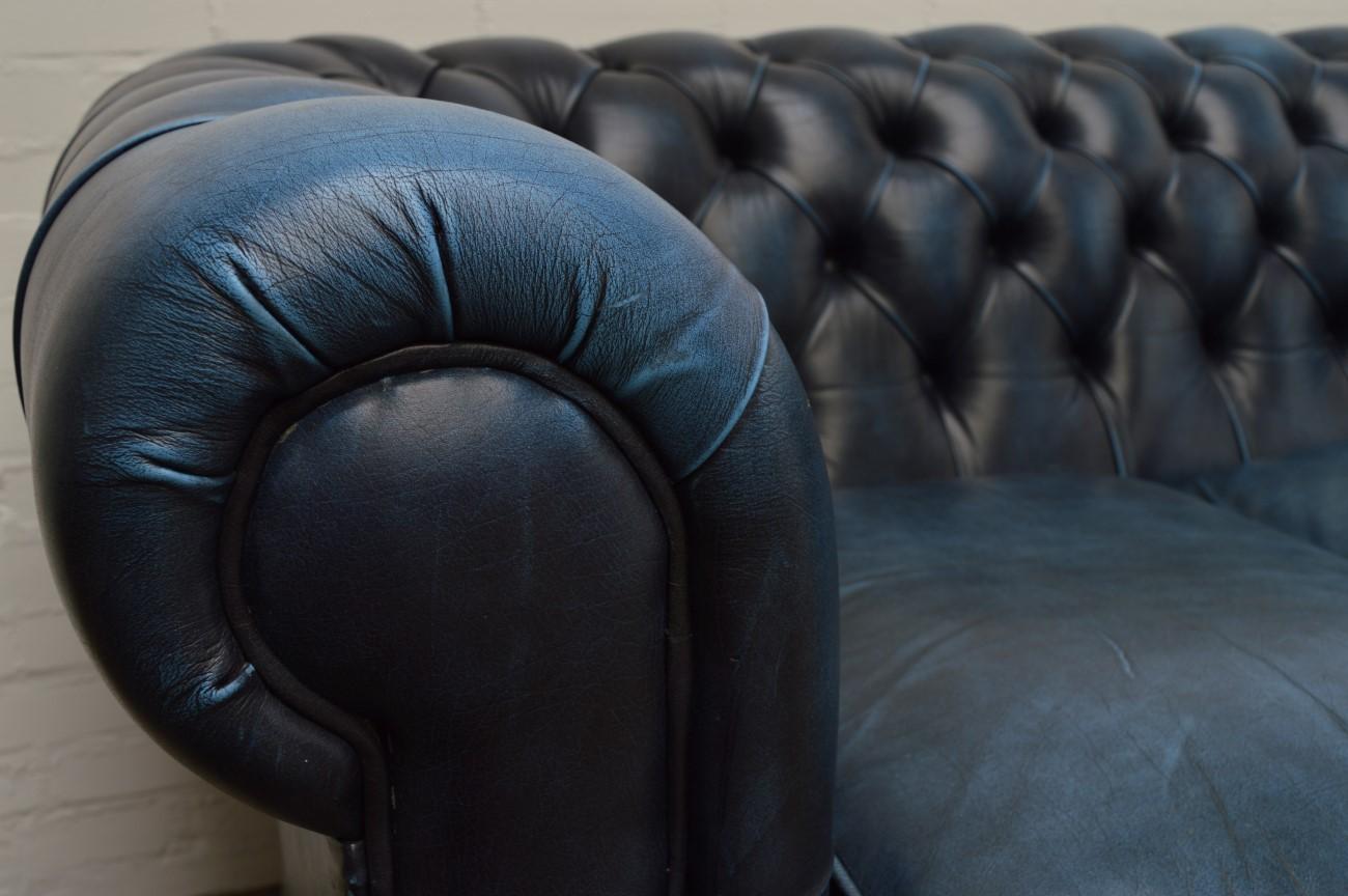 20th Century Antique Blue Chesterfield Sofa