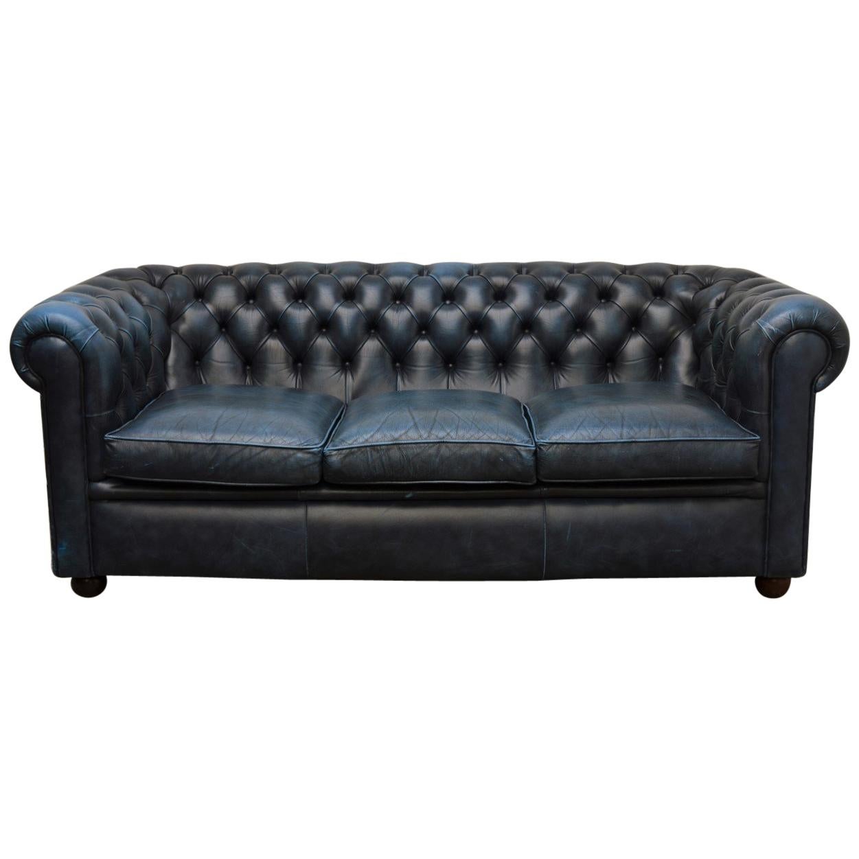Antique Blue Chesterfield Sofa