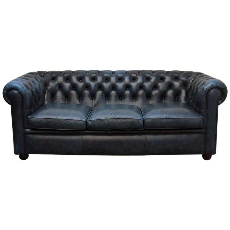 Antique Blue Chesterfield Sofa at 1stDibs