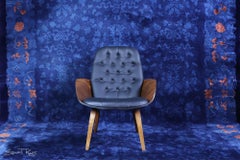 Antique Blue Chinese Art Deco Rug, Maximalist Style Meets Qing Dynasty