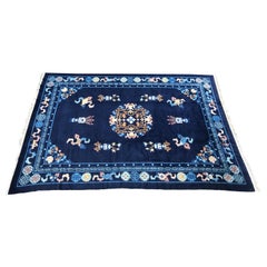 Antique Blue Chinese Export Wool Rug