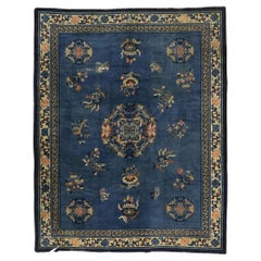Antique Blue Chinese Peking Carpet