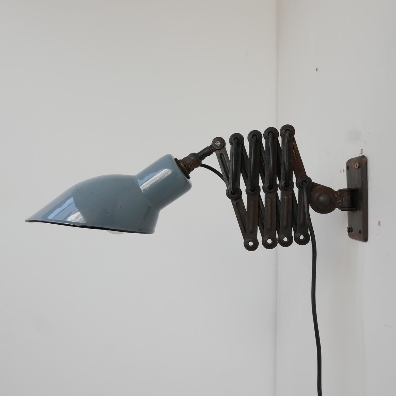 Antique Blue Enamel German Scissor Lamp 7