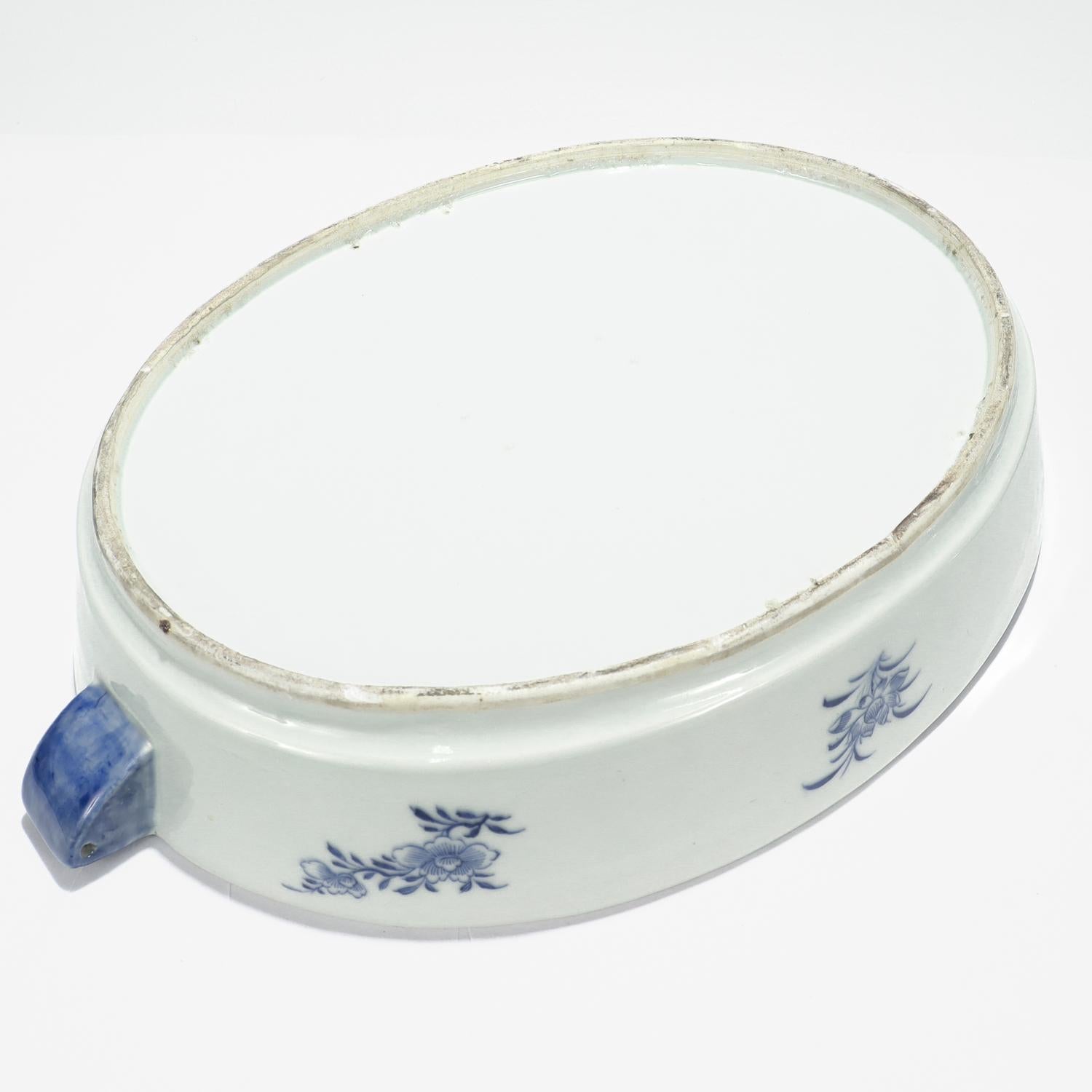 Antique Blue Fitzhugh Pattern Chinese Export Porcelain Tray Warmer & Cover For Sale 7