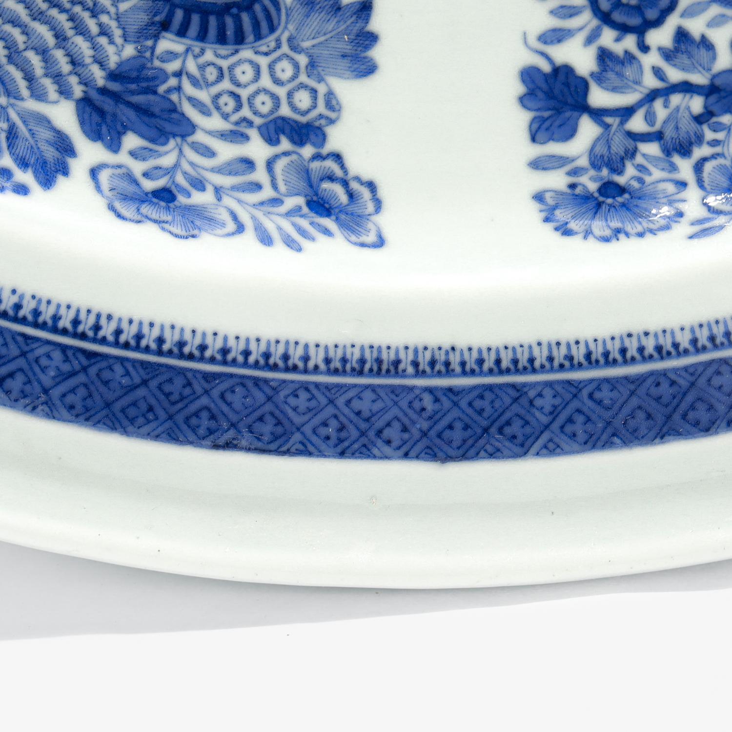 Antique Blue Fitzhugh Pattern Chinese Export Porcelain Tray Warmer & Cover For Sale 16