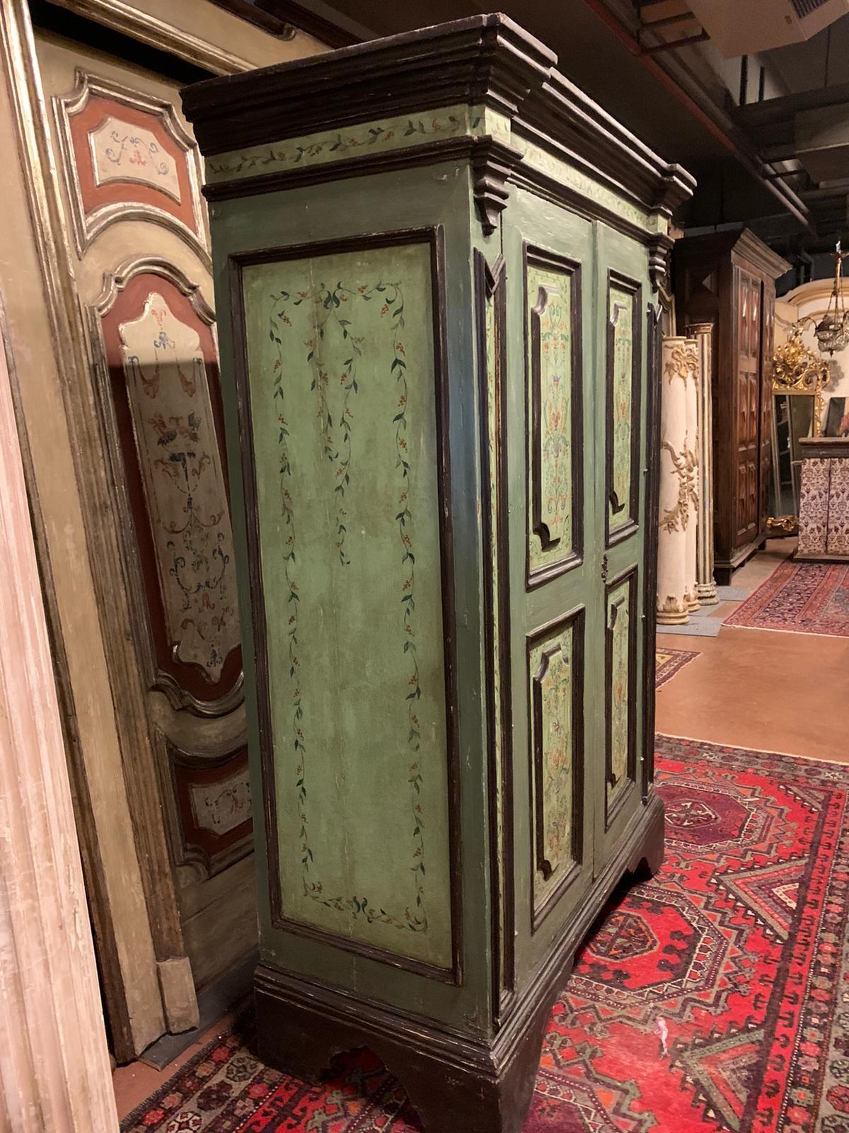 antique green cabinets