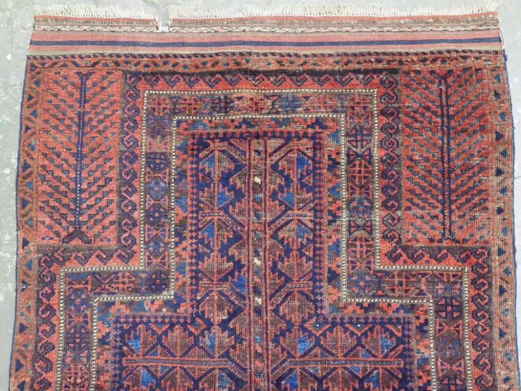 Afghan Antique Blue Ground Timuri / Baluch Prayer Rug, Circa 1880 Or Earlier For Sale