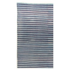 Antiker blauer indischer Dhurrie-Teppich 12'1 X 23'10