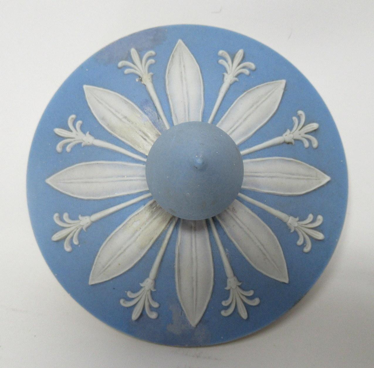 Porcelain Antique Blue Josiah Wedgewood Jasperware Urn Vase Mythological Scene, 1890-1908
