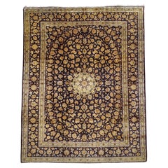 Antique Blue Kashan, circa 1940