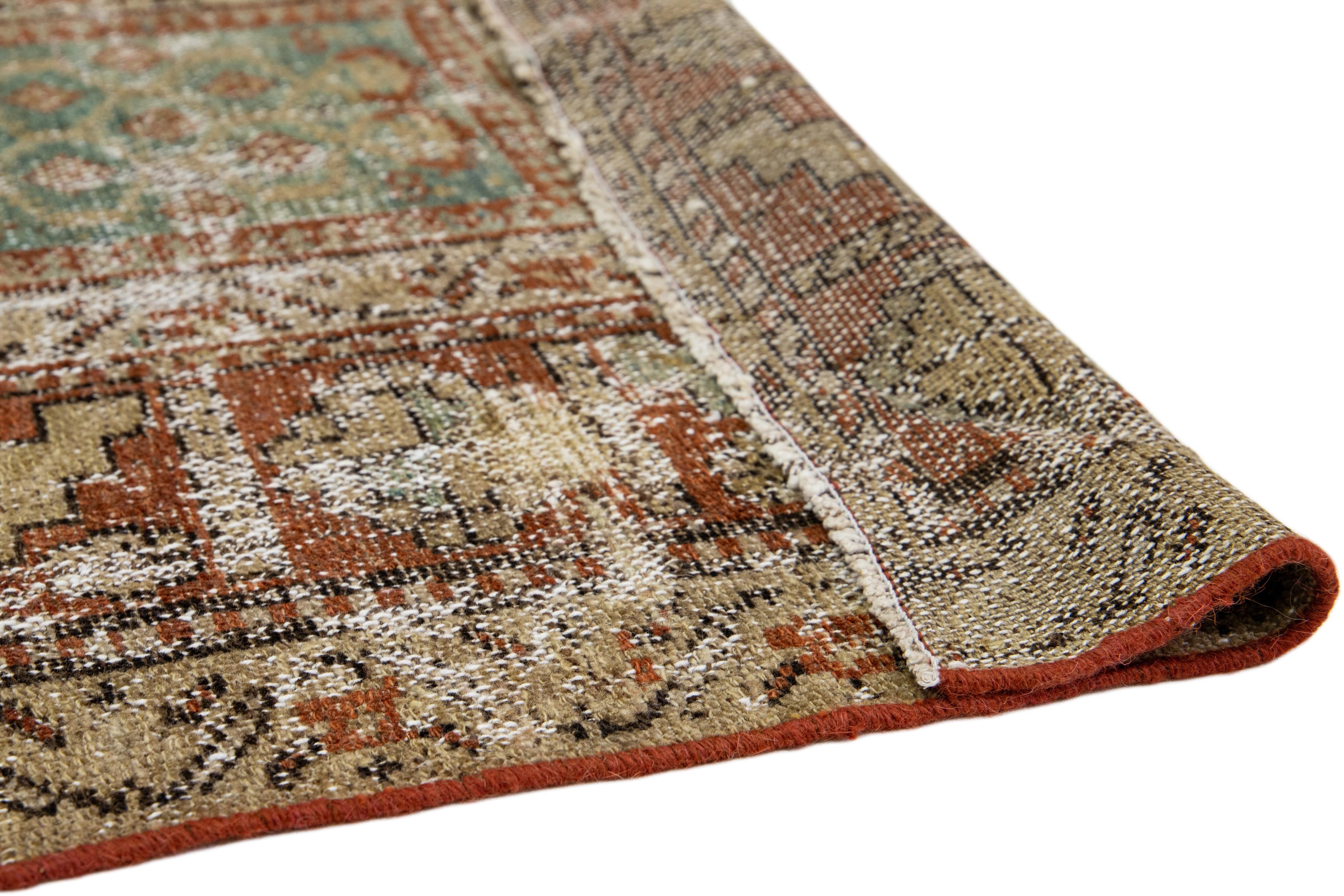 Antiker blauer Malayer handgefertigter Woll-Läufer mit Allover-Design im Angebot 1