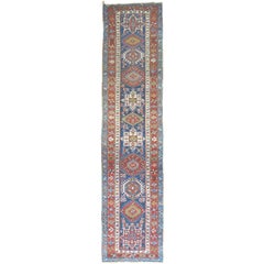 Antique Blue Persian Heriz Karadja Runner