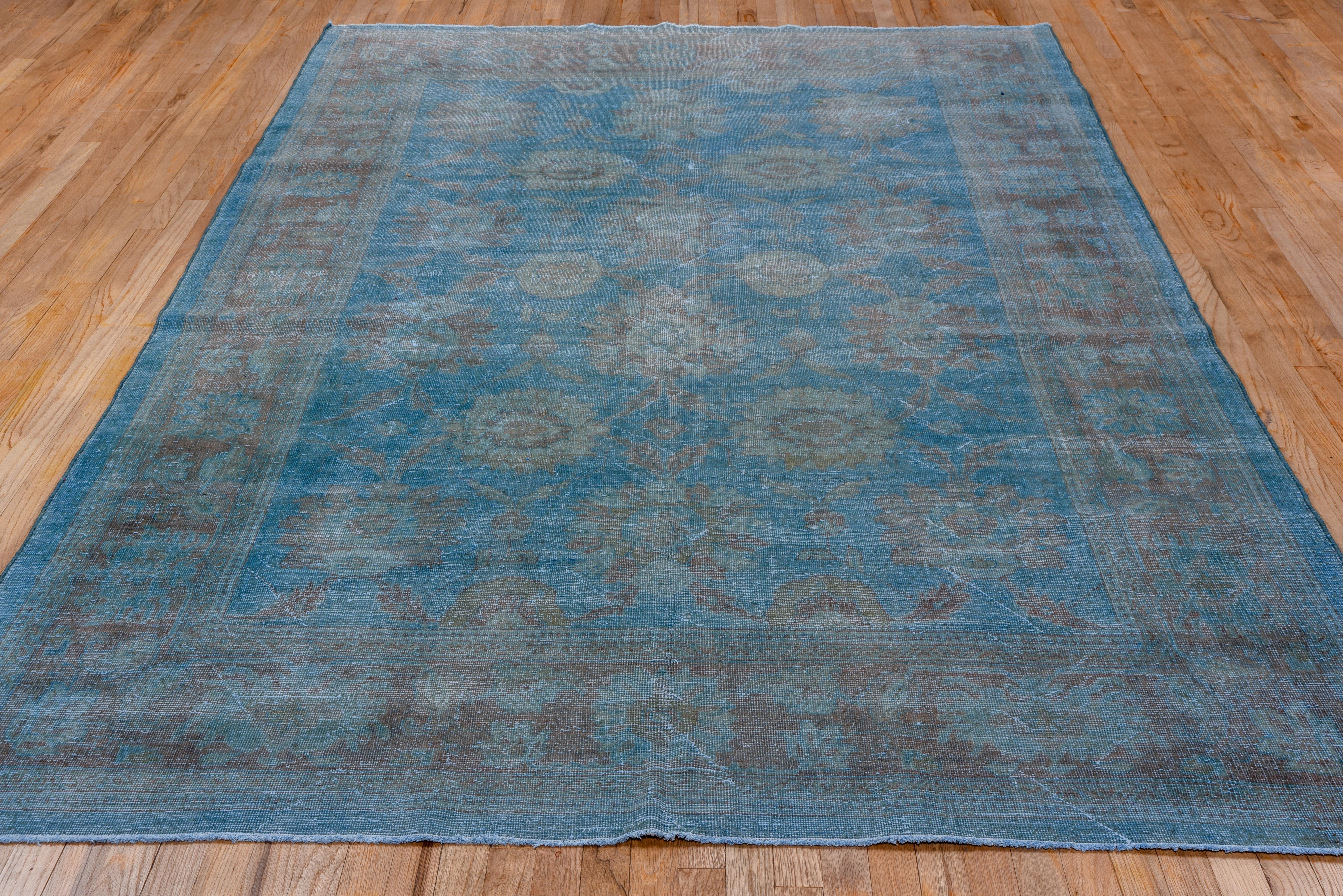 Antique Blue Persian Mahal Carpet In Good Condition For Sale In New York, NY