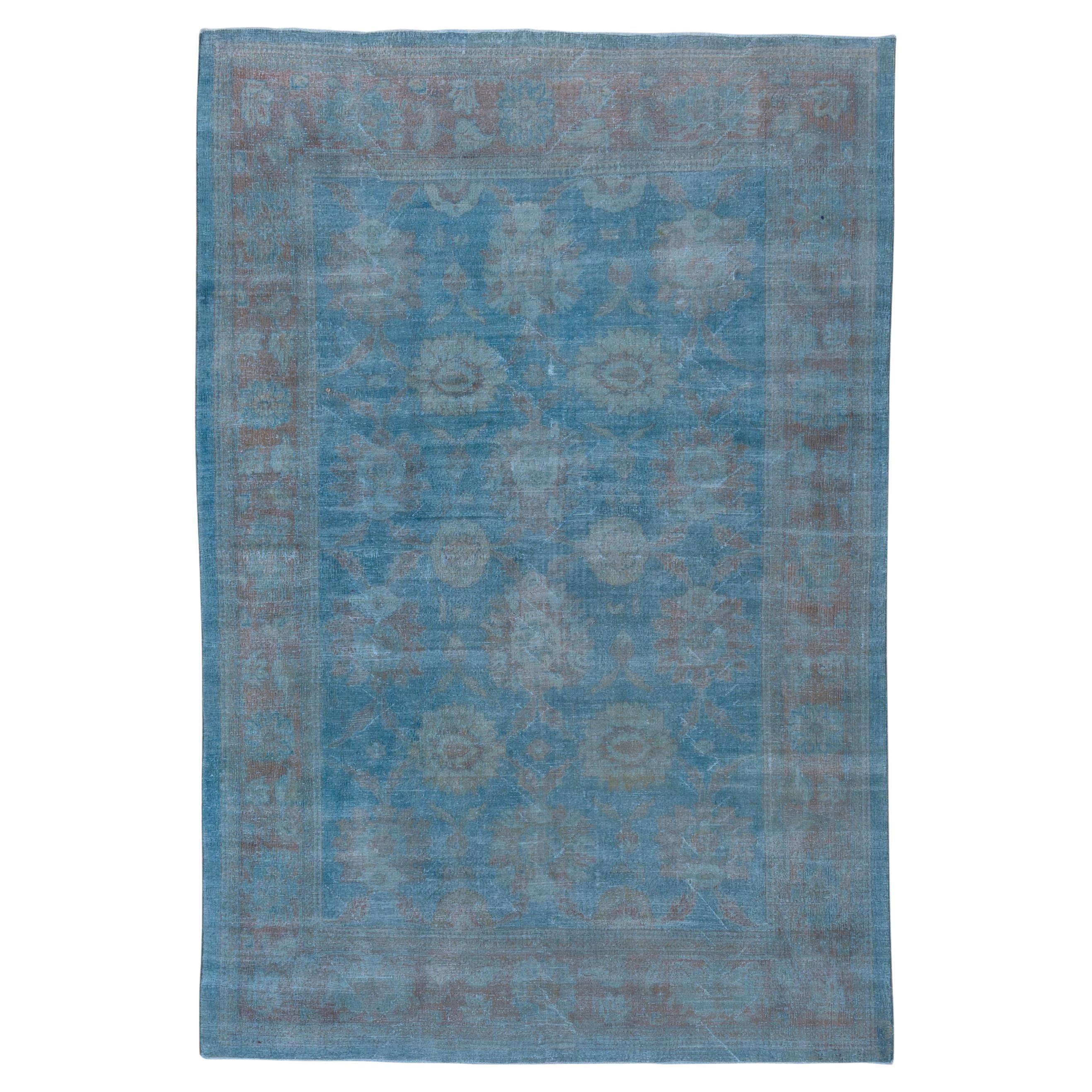 Antiker blauer persischer Mahal-Teppich