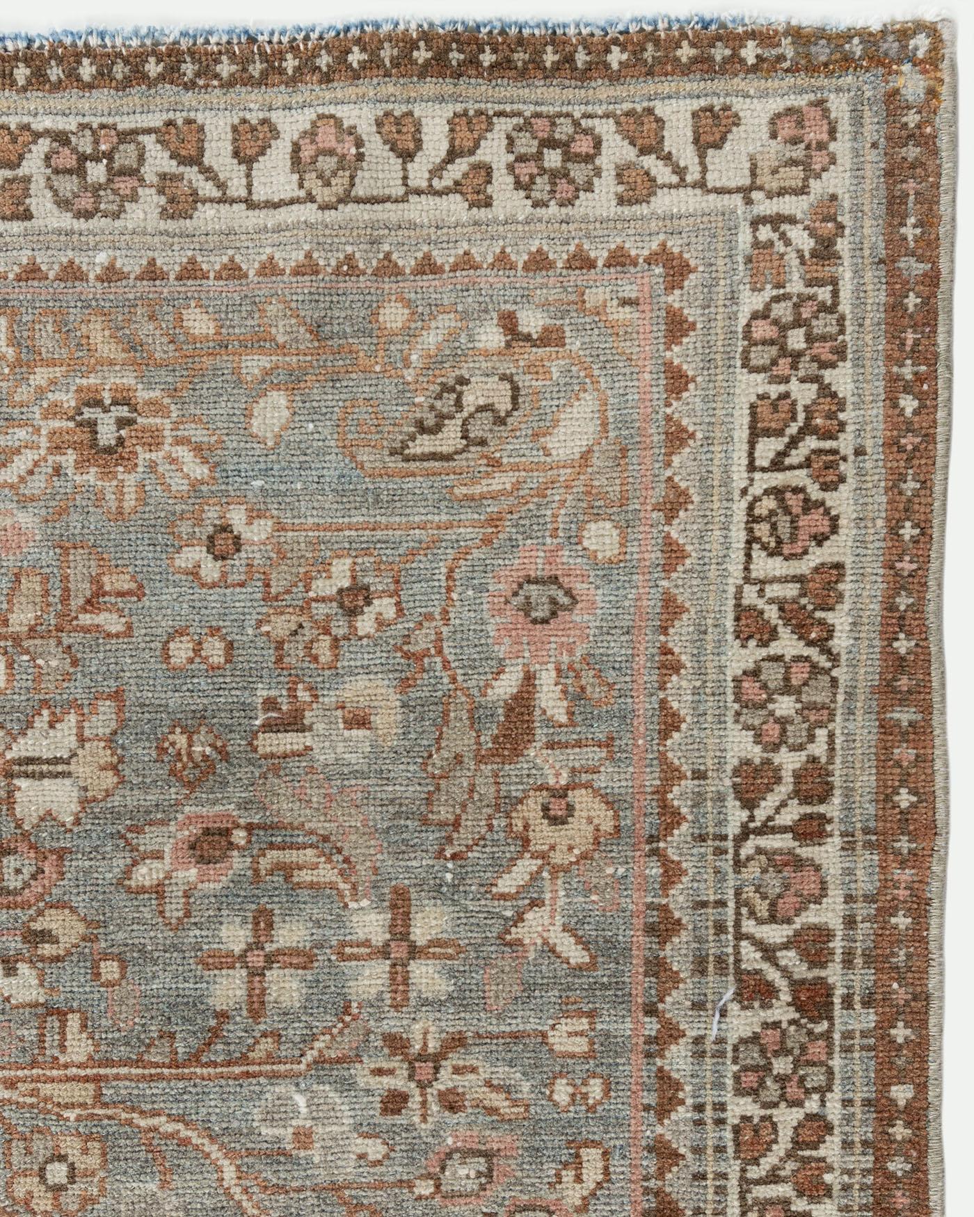 20ième siècle Antique tapis persan Malayer bleu 3'4 x 4'9 en vente