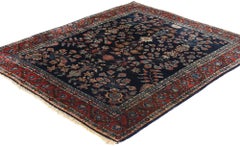 Antique Blue Persian Mohajeran Sarouk Rug