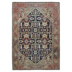Alfombra Persa Sarouk Azul Antiguo, 4'6 x 7'7