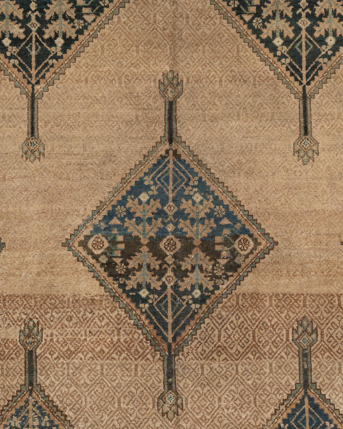 Perse Ancien tapis persan Serab Gallery bleu 7'10 x 19'2 en vente