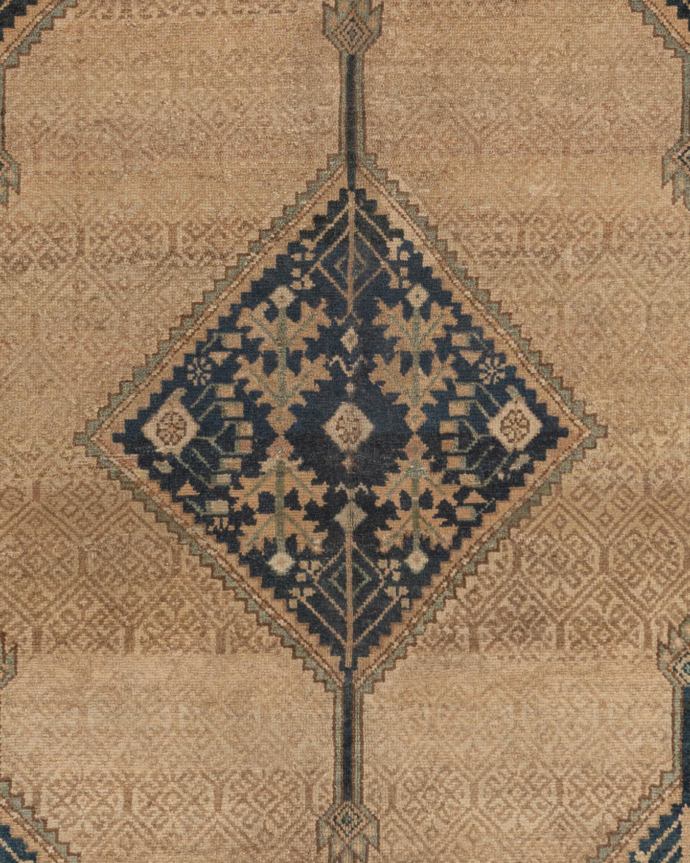 Tissé à la main Ancien tapis persan Serab Gallery bleu 7'10 x 19'2 en vente