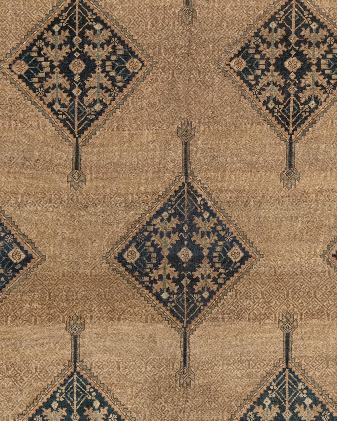 XIXe siècle Ancien tapis persan Serab Gallery bleu 7'10 x 19'2 en vente
