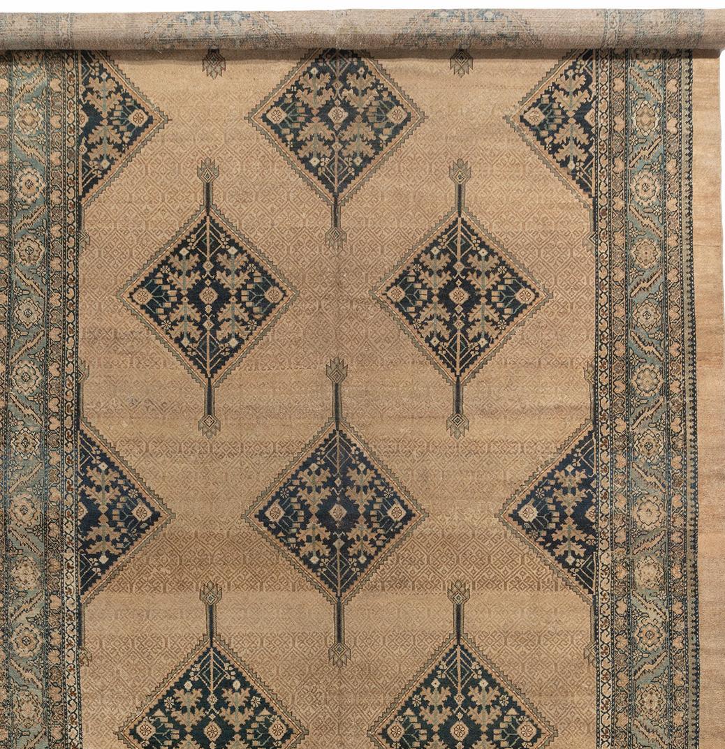 Laine Ancien tapis persan Serab Gallery bleu 7'10 x 19'2 en vente