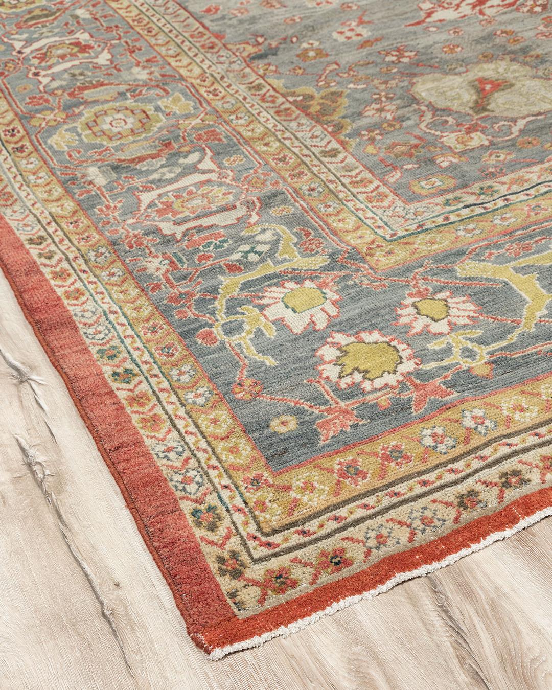 Antiker blauer persischer Sultanabad Rugs   11'4 x 17'9 (Persisch) im Angebot