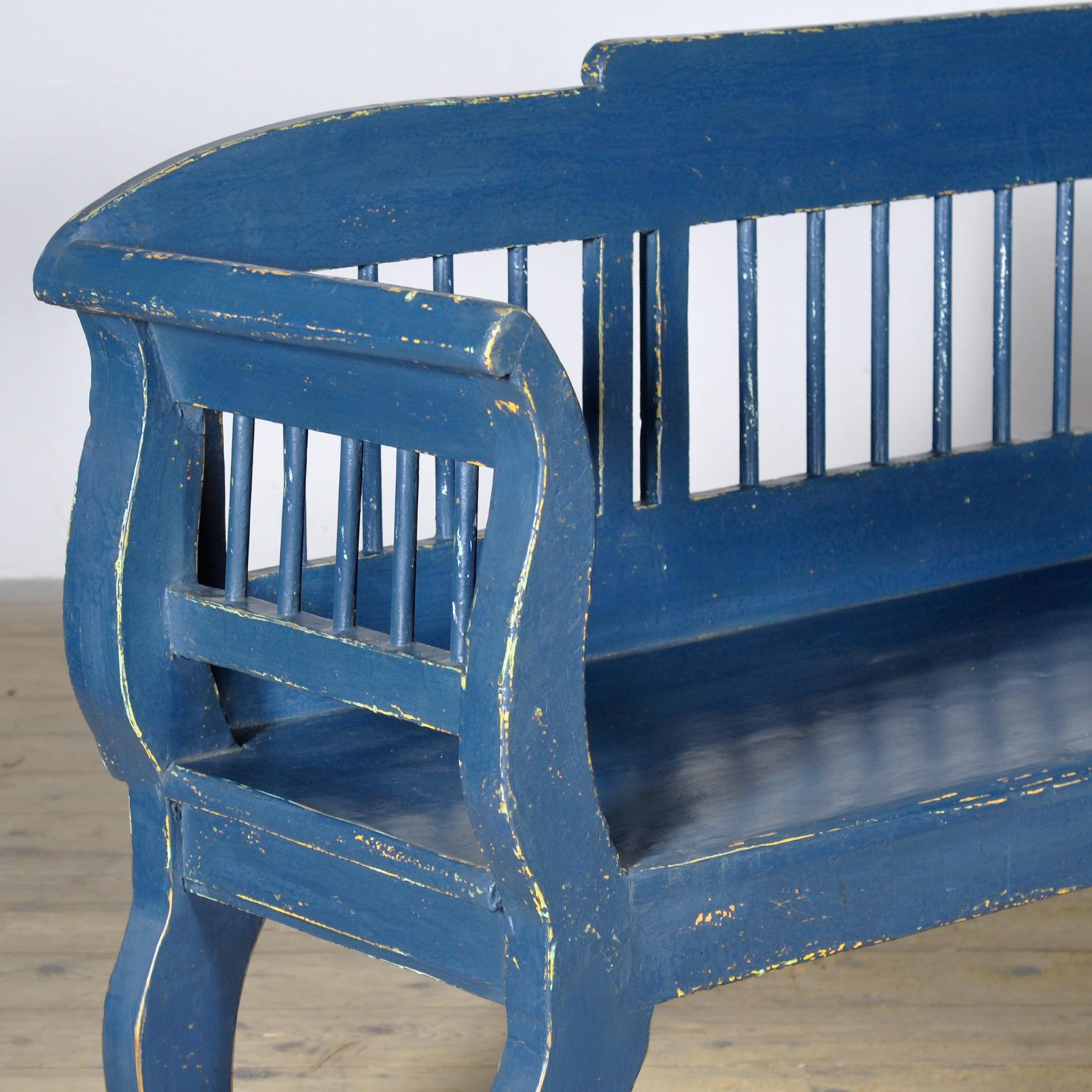Banc ancien en pin bleu, années 1900 en vente 2