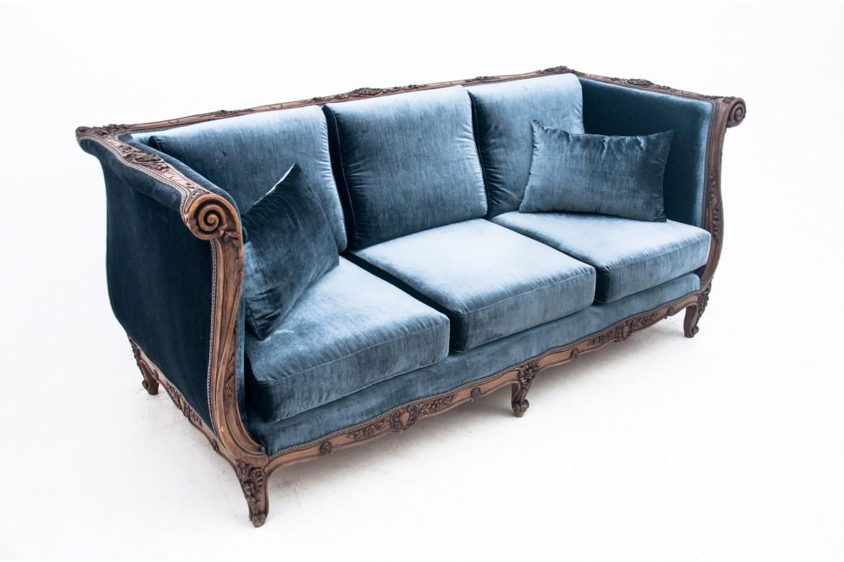 Antique Blue Sofa, Scandinavia, 1900s, Restored at 1stDibs antique