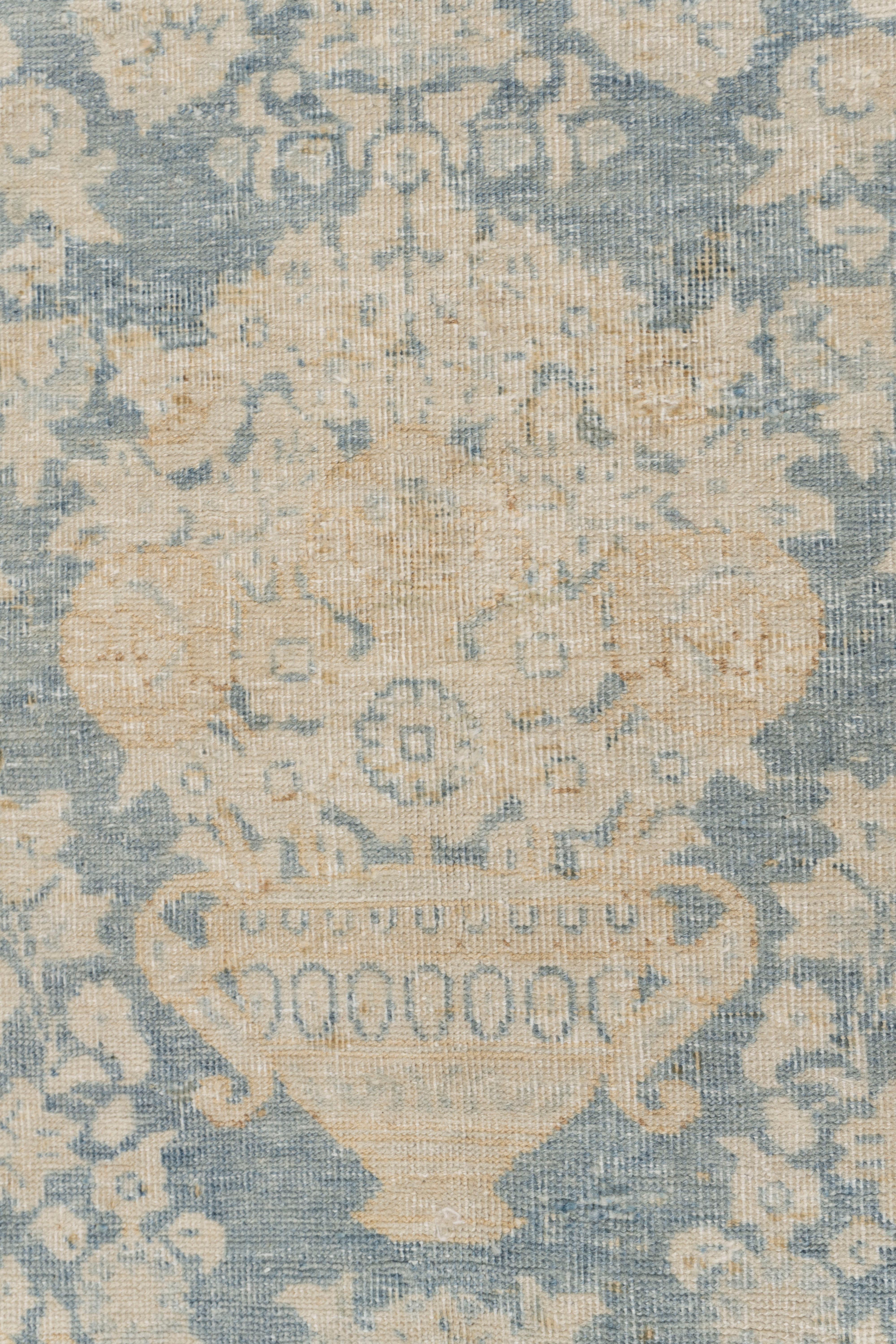 Tappeto Tabriz Persiano Blu Antico Sobrio 6'7 X 9'7 in vendita 1