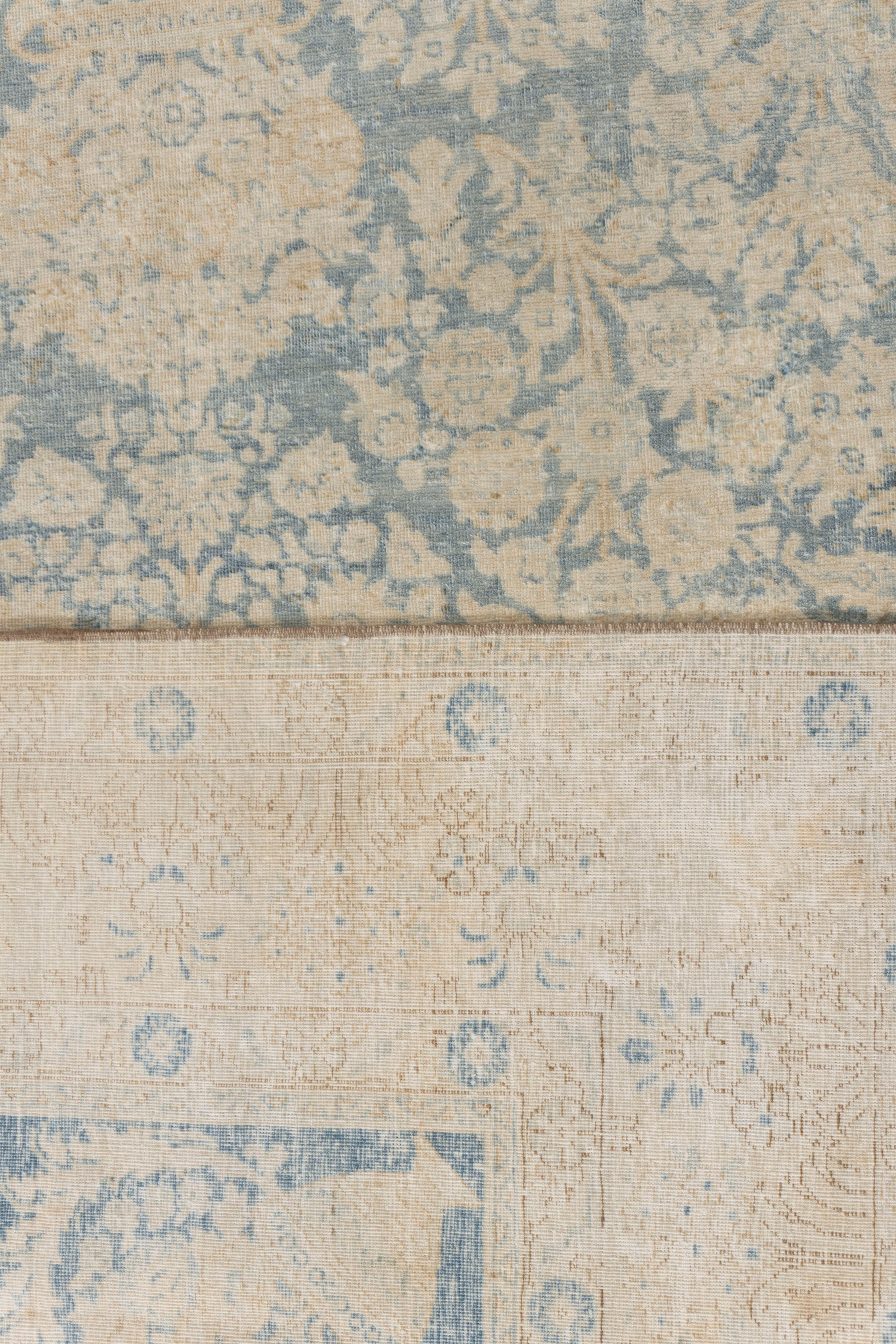 Tappeto Tabriz Persiano Blu Antico Sobrio 6'7 X 9'7 in vendita 3