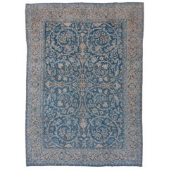 Antique Blue Tabriz Carpet, circa 1930s