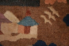 Antique Blue Tone-on-Tone Art Deco Chinese Rug