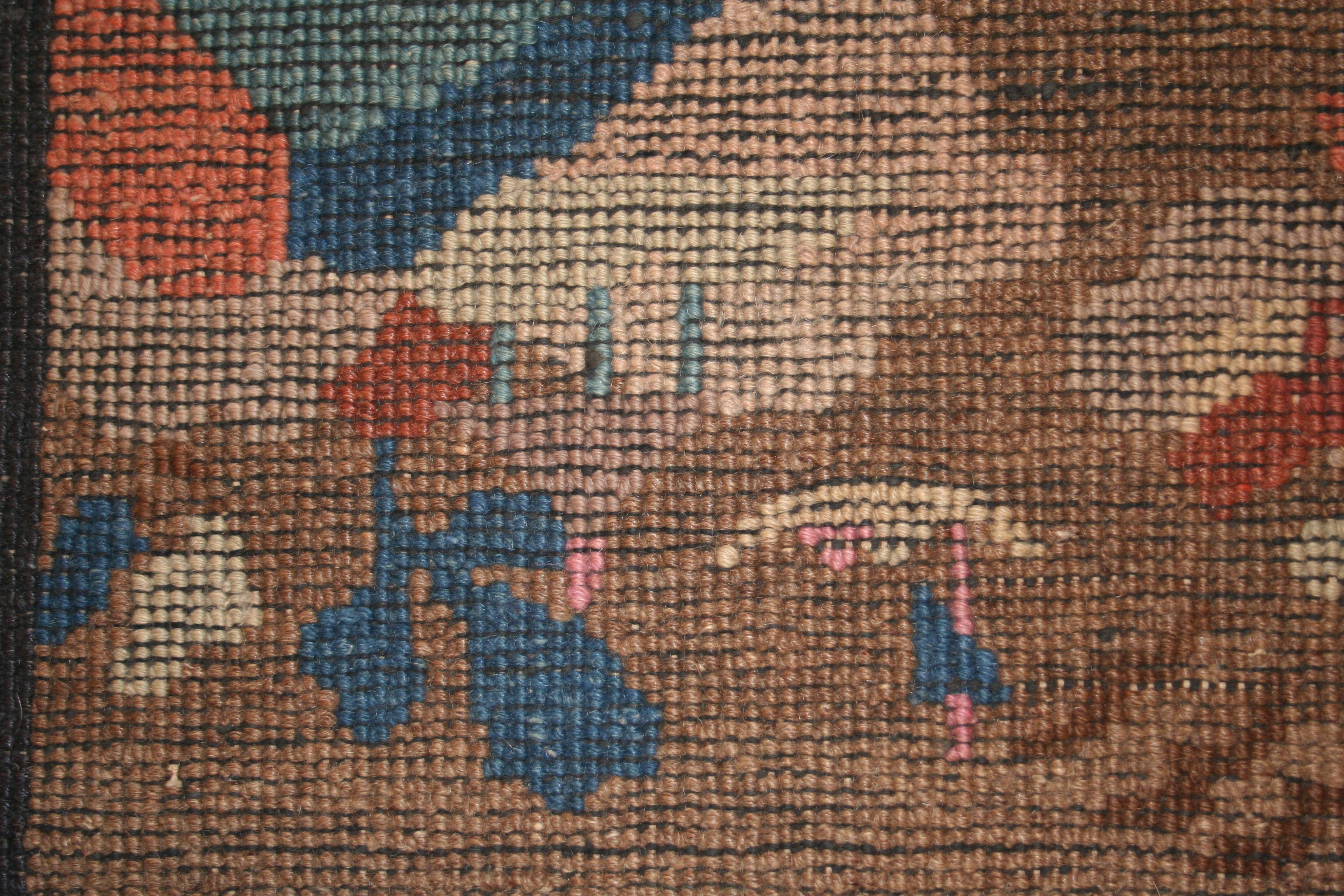 Tapis chinois antique bleu ton sur ton Art déco en vente 2