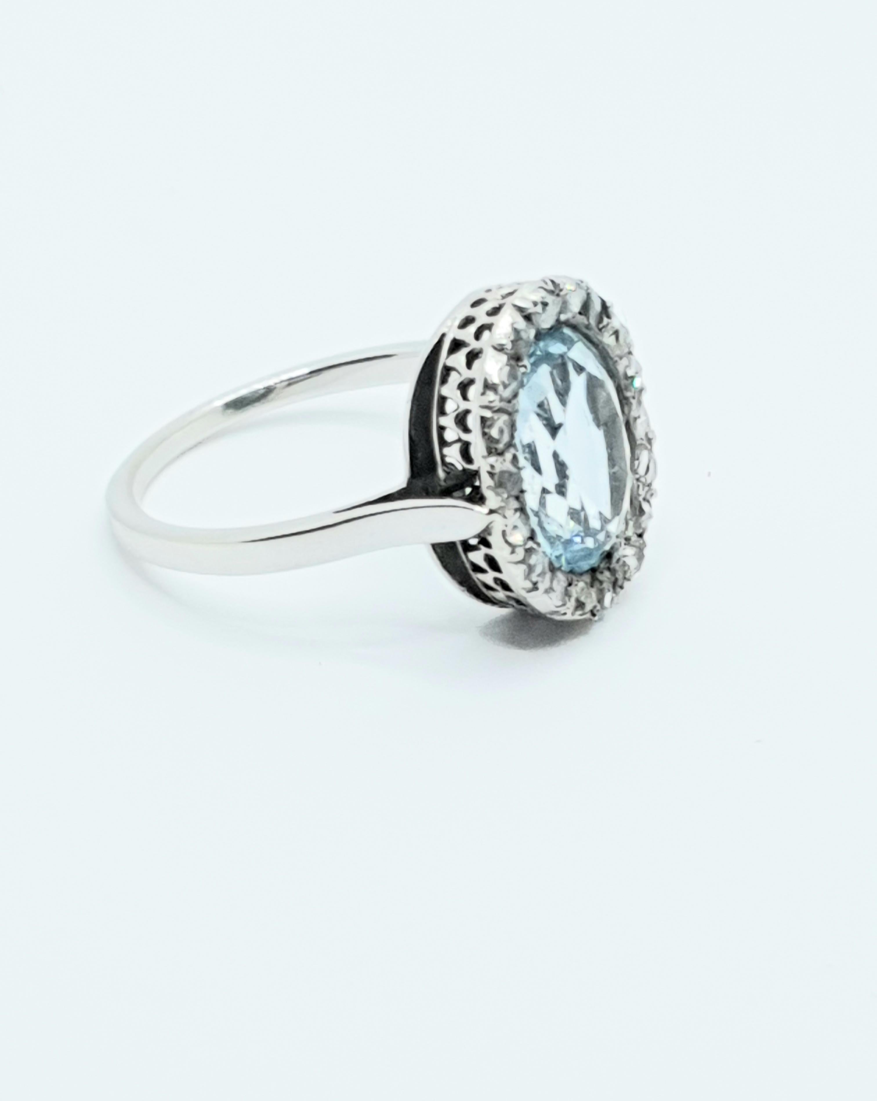 antique blue topaz engagement rings