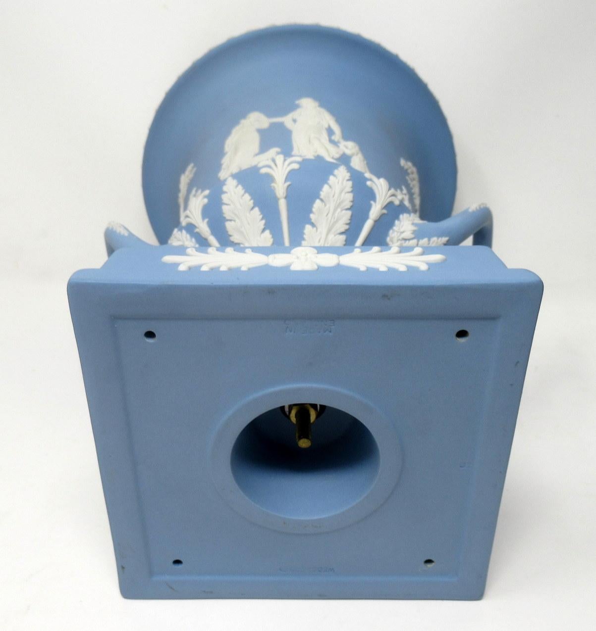 English Antique Blue Wedgwood Jasperware Ceramic Urn Vase Mythological Classical Scenes